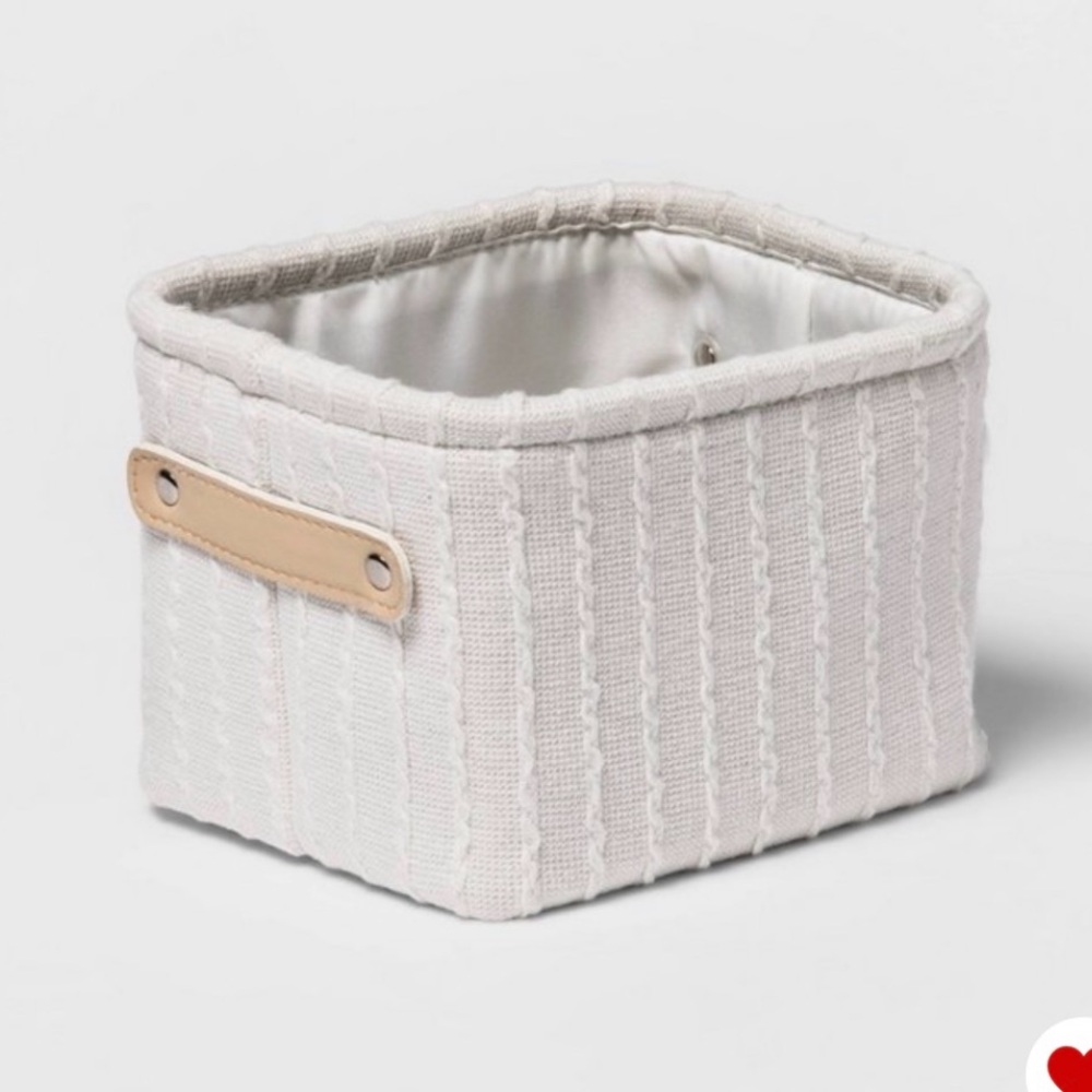 Target Threshold Set of 2 Beige Linen Textured Rectangle Storage Baskets